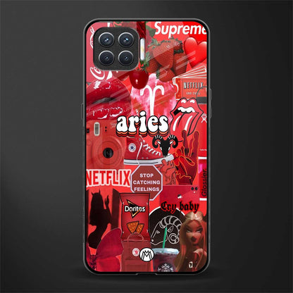 aries aesthetic collage glass case for oppo f17 pro image