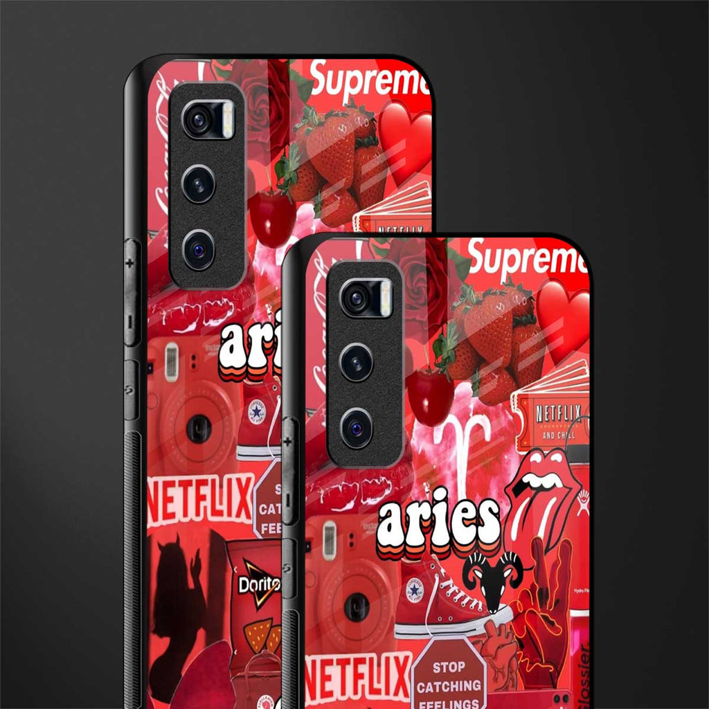 aries aesthetic collage glass case for vivo v20 se image-2