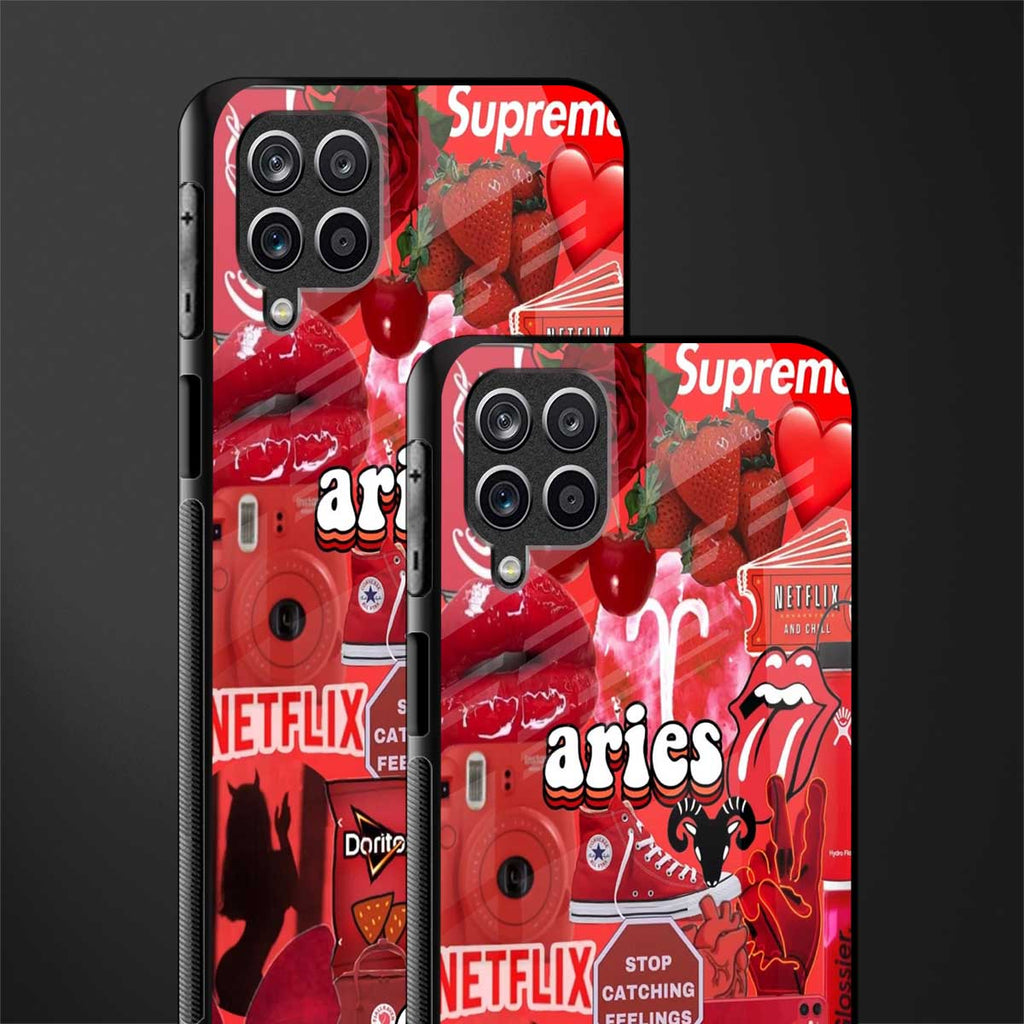 aries aesthetic collage glass case for samsung galaxy a12 image-2