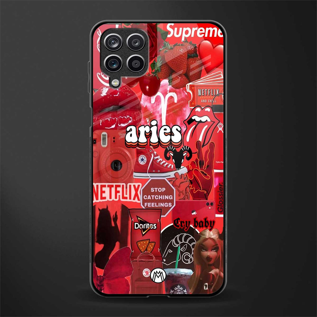 aries aesthetic collage glass case for samsung galaxy a12 image