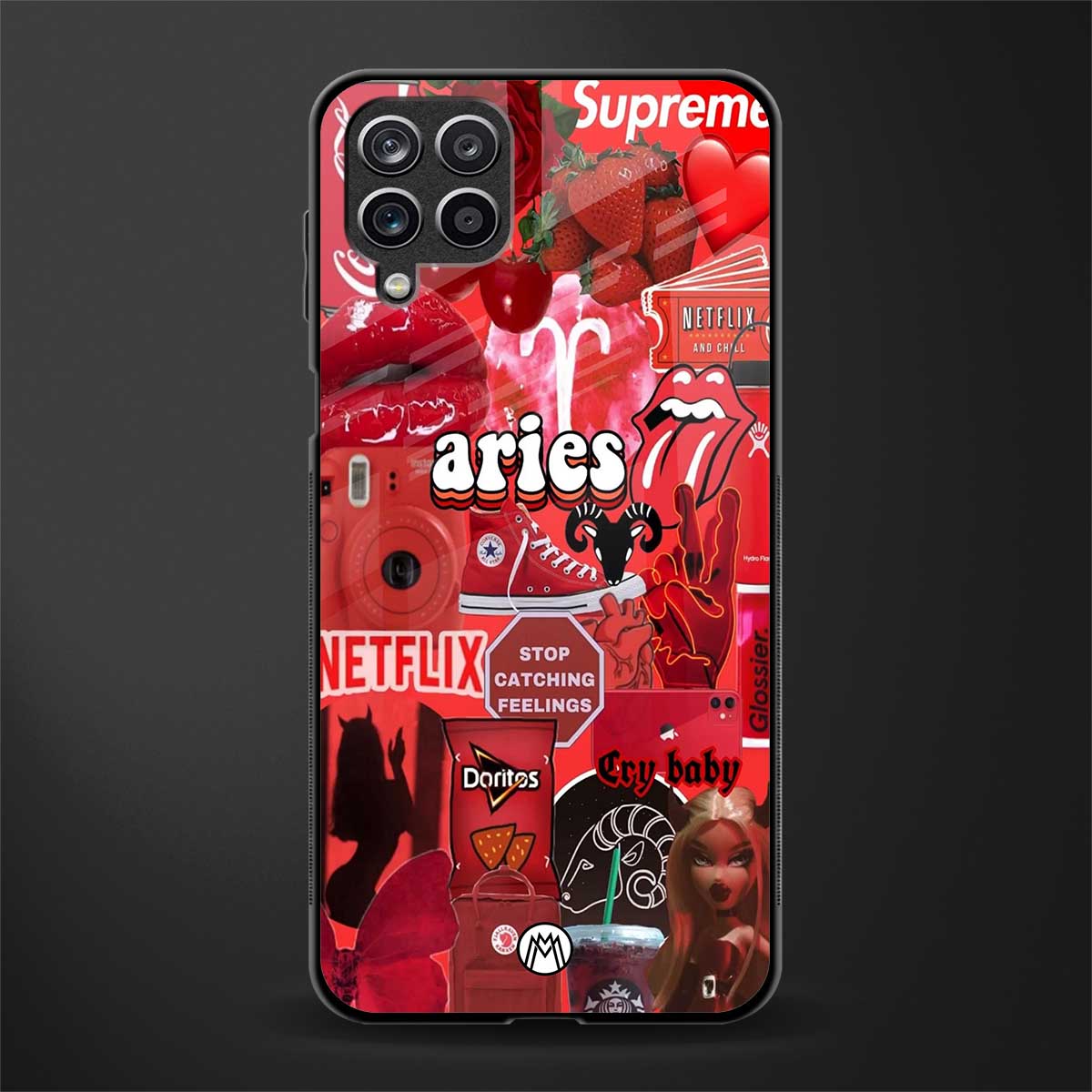 aries aesthetic collage glass case for samsung galaxy a12 image
