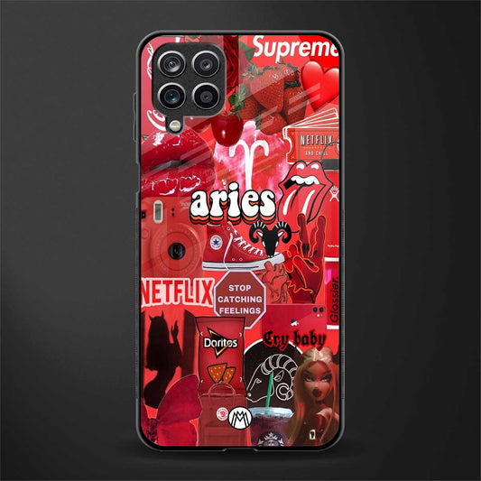aries aesthetic collage glass case for samsung galaxy m12 image