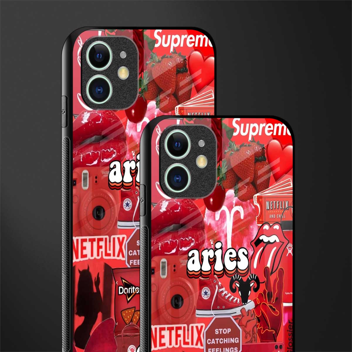 aries aesthetic collage glass case for iphone 12 mini image-2