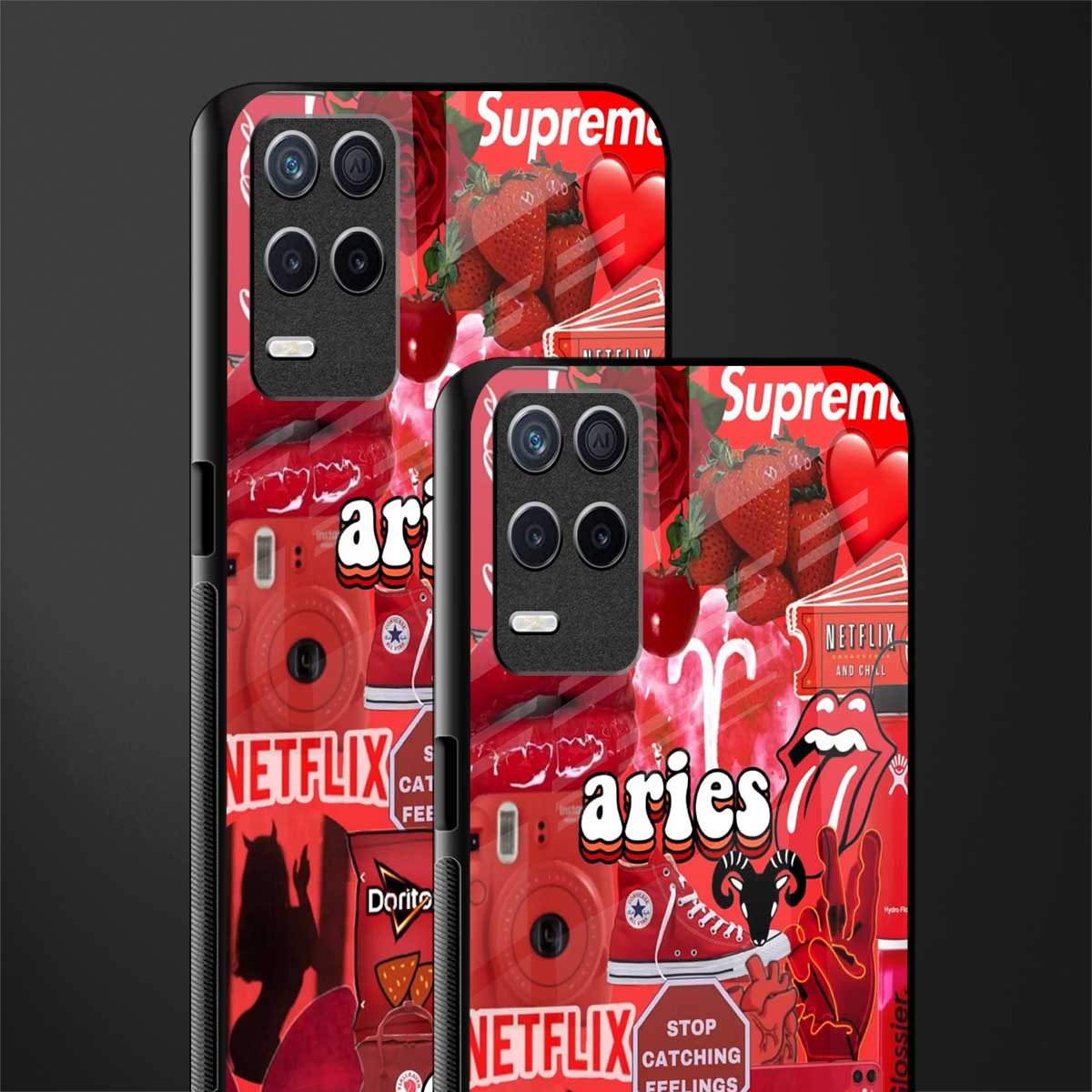 aries aesthetic collage glass case for realme 8 5g image-2