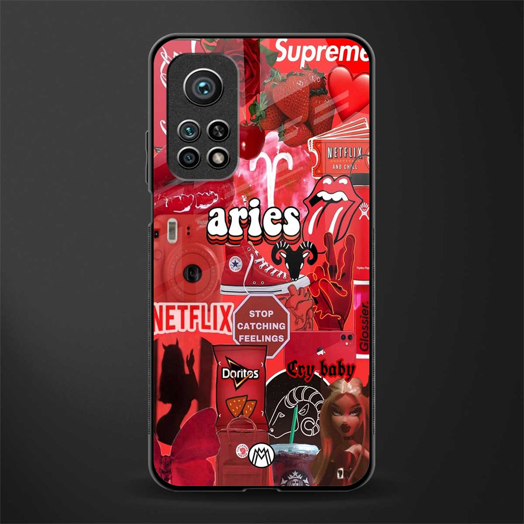 aries aesthetic collage glass case for mi 10t pro image