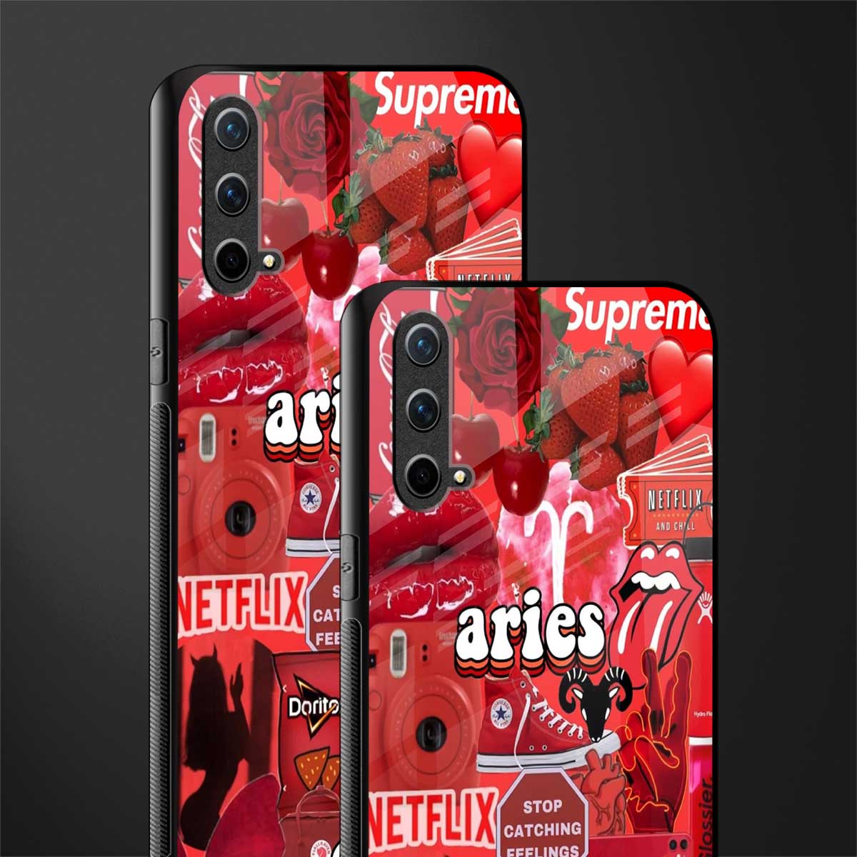 aries aesthetic collage glass case for oneplus nord ce 5g image-2