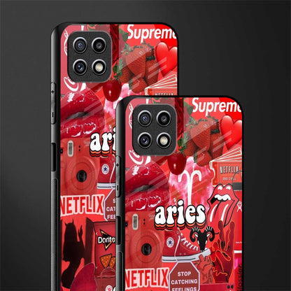 aries aesthetic collage glass case for samsung galaxy a22 5g image-2