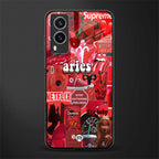 aries aesthetic collage glass case for vivo v21e 5g image