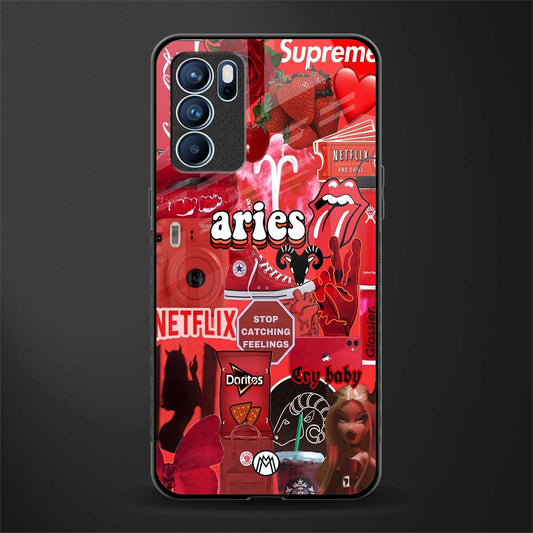 aries aesthetic collage glass case for oppo reno6 pro 5g image