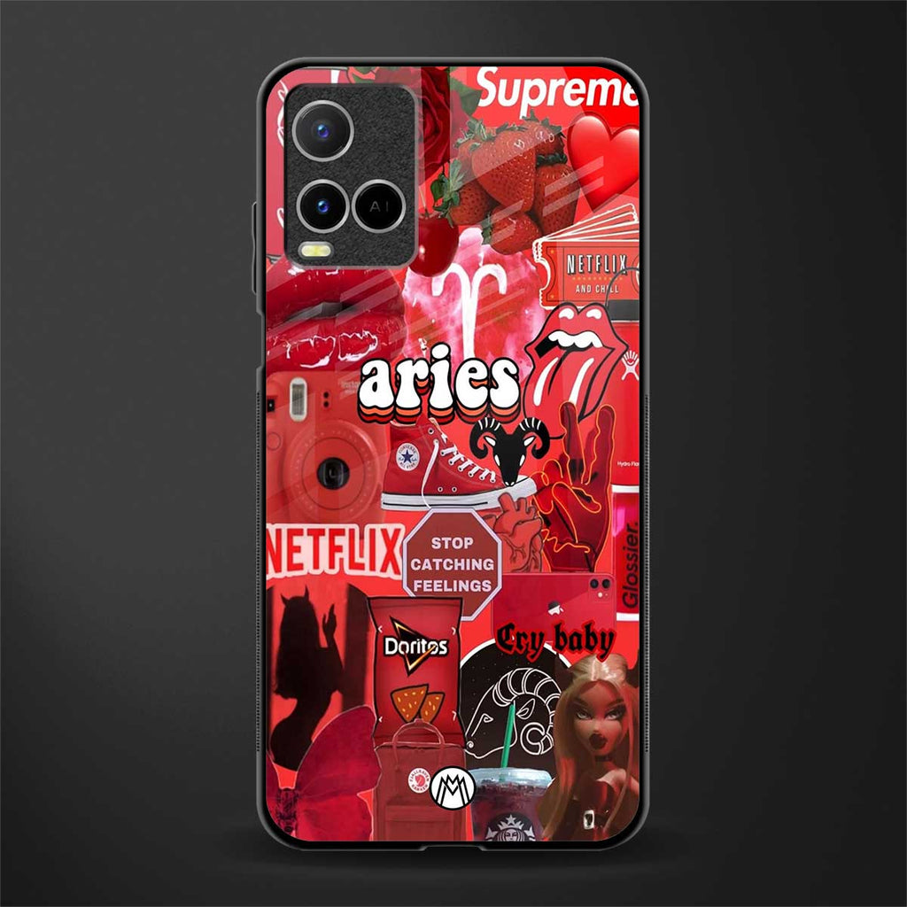 aries aesthetic collage glass case for vivo y21 image