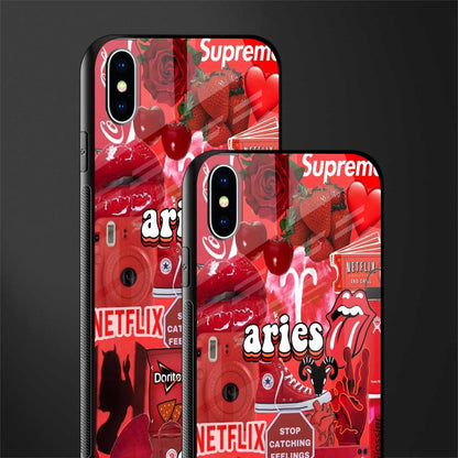 aries aesthetic collage glass case for iphone xs max image-2