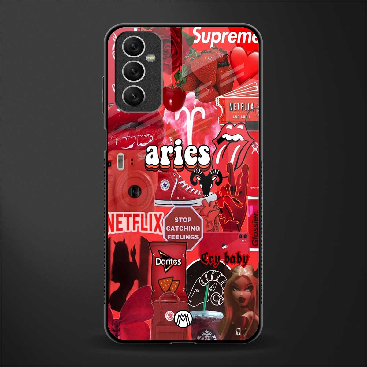 aries aesthetic collage glass case for samsung galaxy m52 5g image