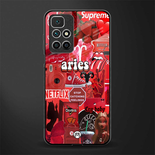 aries aesthetic collage glass case for redmi 10 prime image