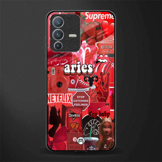 aries aesthetic collage glass case for vivo v23 pro 5g image