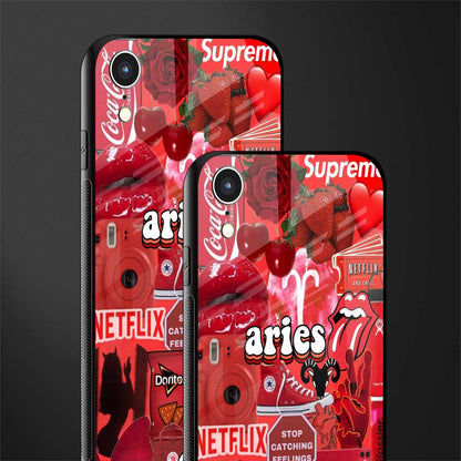 aries aesthetic collage glass case for iphone xr image-2