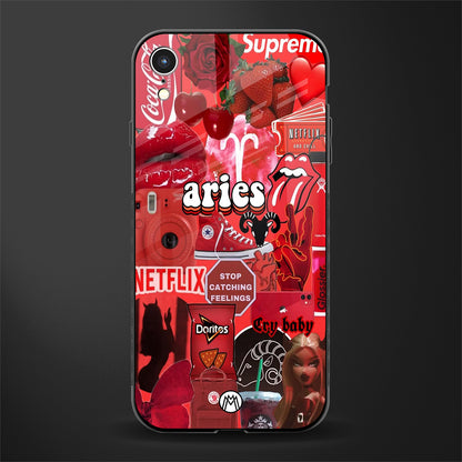 aries aesthetic collage glass case for iphone xr image