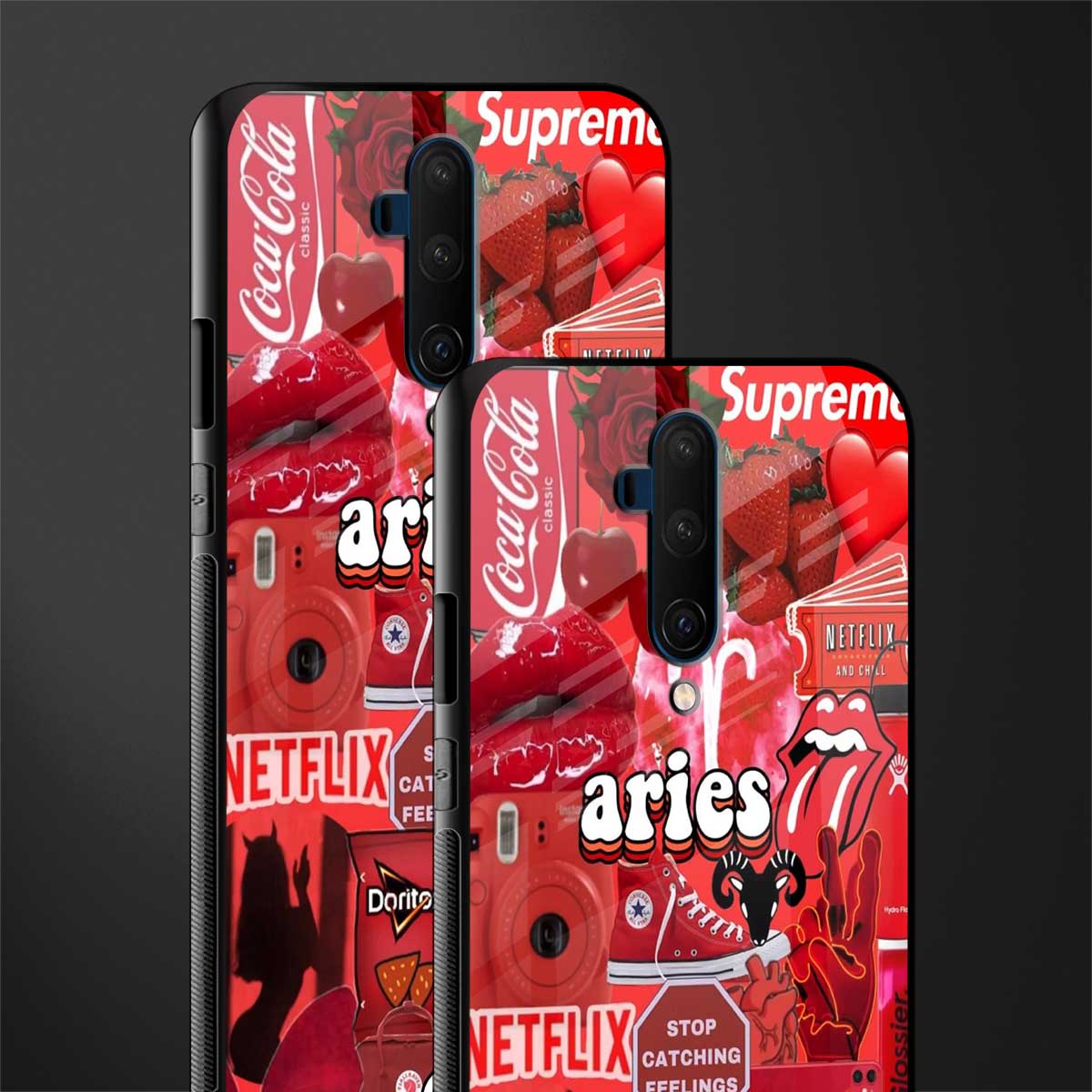 aries aesthetic collage glass case for oneplus 7t pro image-2