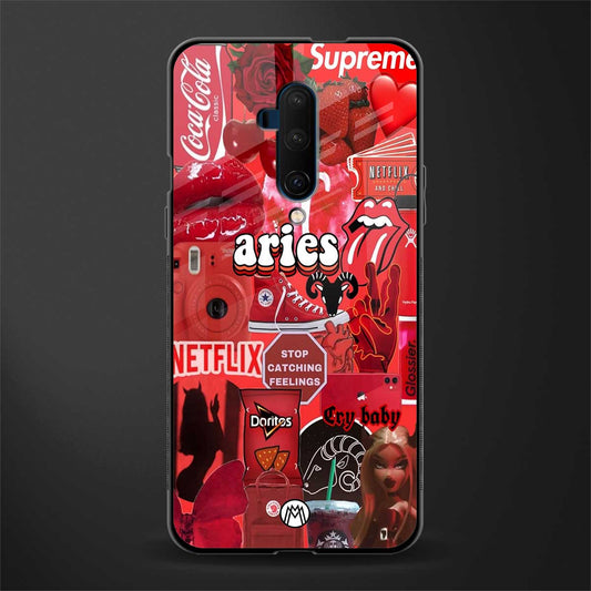 aries aesthetic collage glass case for oneplus 7t pro image