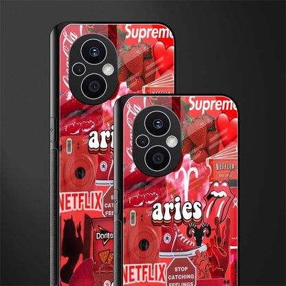 aries aesthetic collage back phone cover | glass case for oppo f21 pro 5g