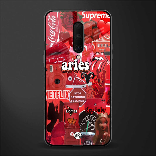 aries aesthetic collage glass case for oneplus 7 pro image