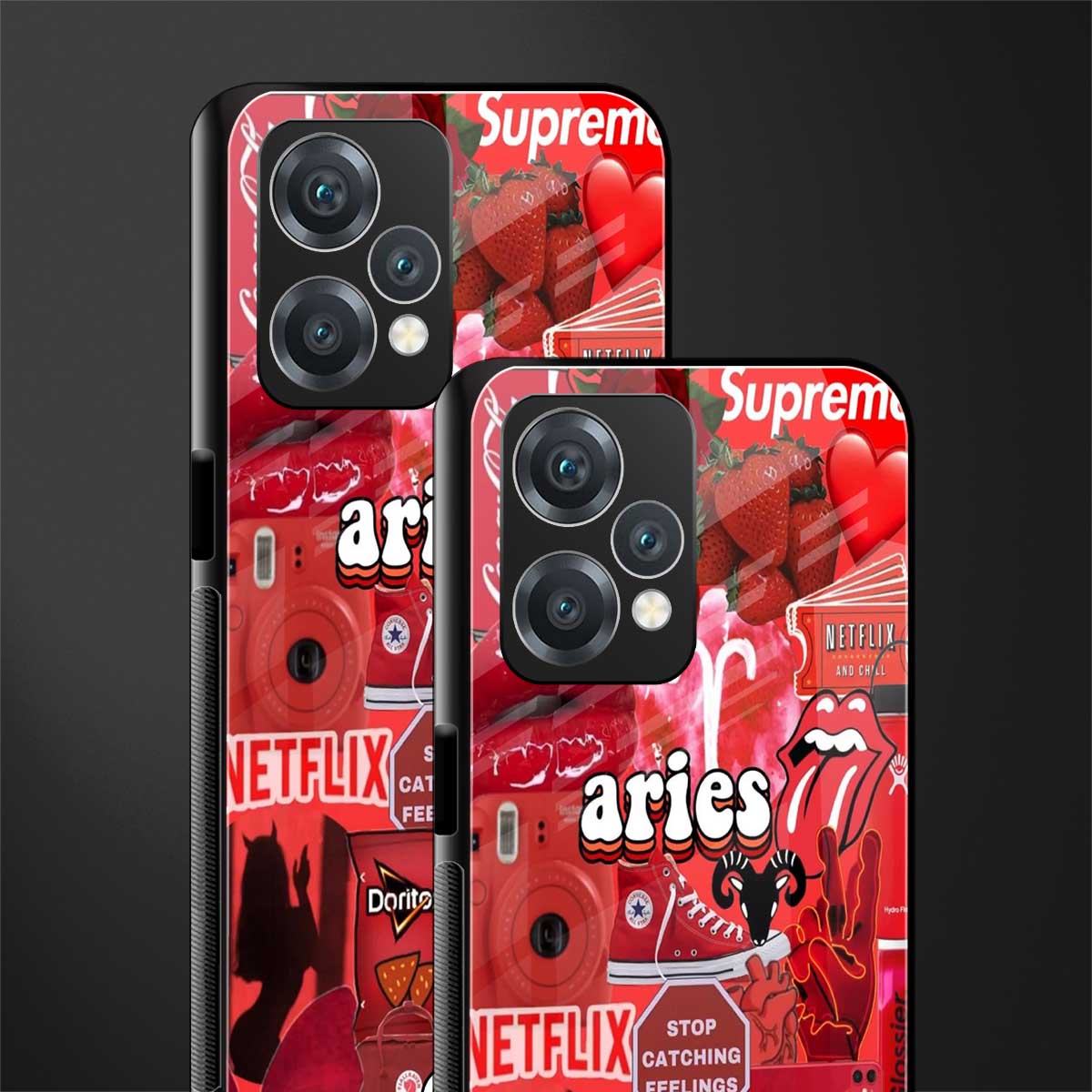 aries aesthetic collage back phone cover | glass case for oneplus nord ce 2 lite 5g
