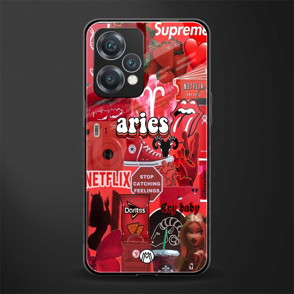 aries aesthetic collage back phone cover | glass case for oneplus nord ce 2 lite 5g
