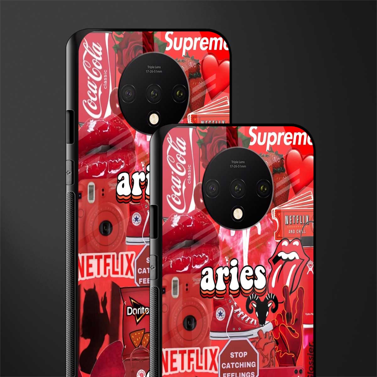aries aesthetic collage glass case for oneplus 7t image-2