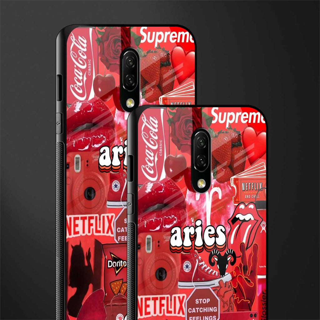 aries aesthetic collage glass case for oneplus 7 image-2