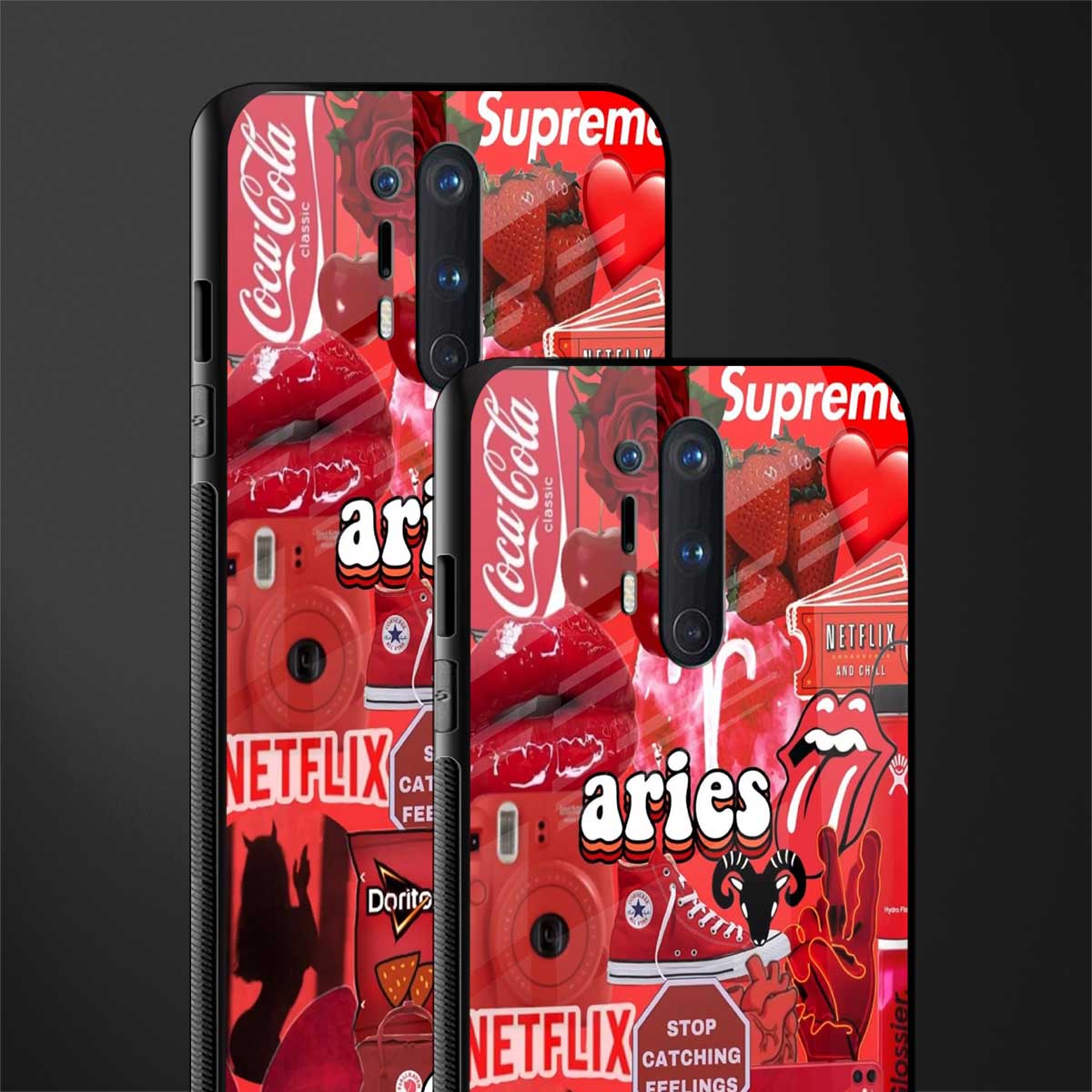 aries aesthetic collage glass case for oneplus 8 pro image-2