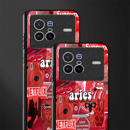 aries aesthetic collage glass case for vivo x80 image-2