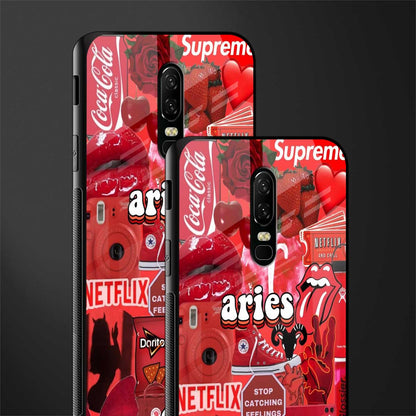 aries aesthetic collage glass case for oneplus 6 image-2