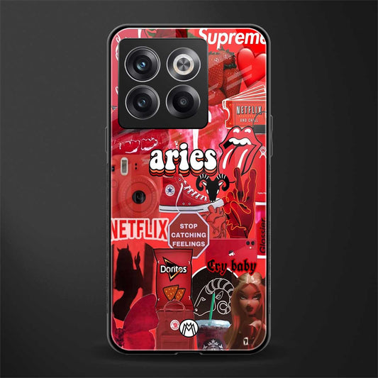 aries aesthetic collage back phone cover | glass case for oneplus 10t