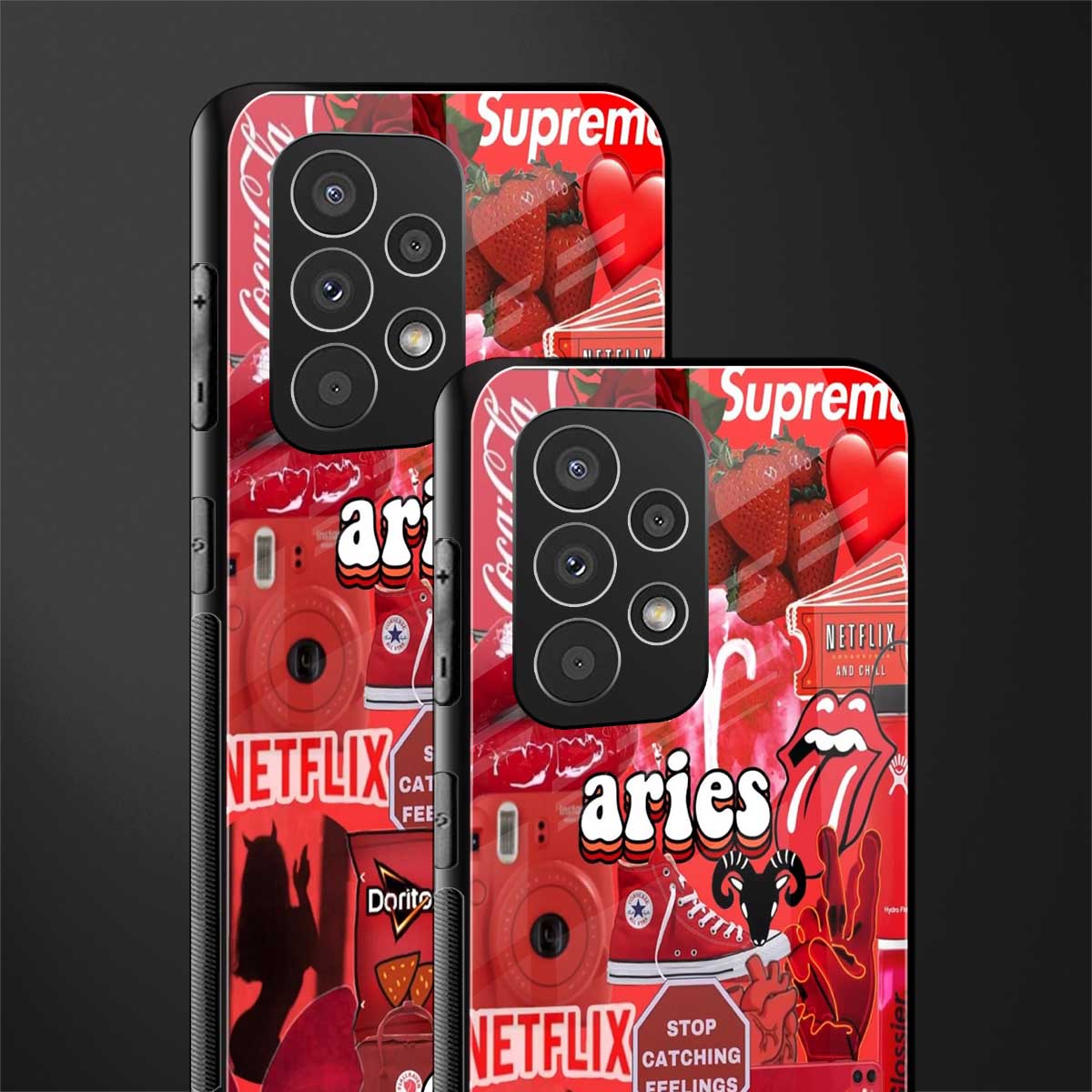 aries aesthetic collage back phone cover | glass case for samsung galaxy a33 5g