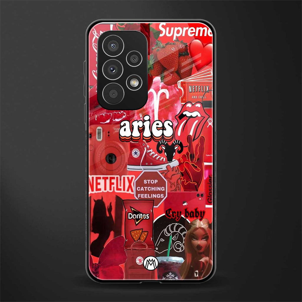 aries aesthetic collage back phone cover | glass case for samsung galaxy a33 5g