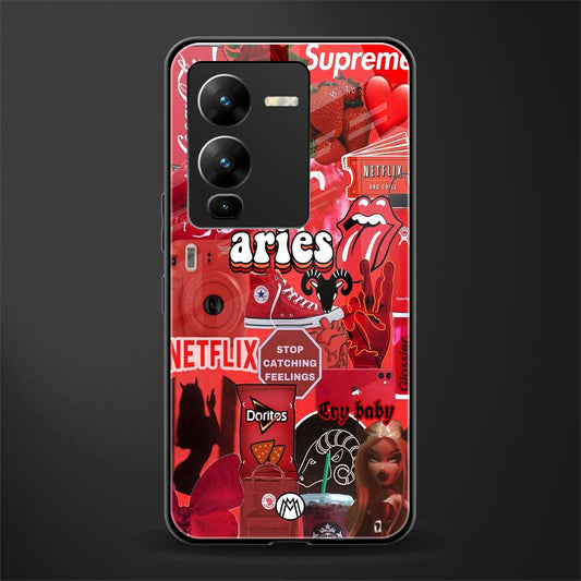 aries aesthetic collage back phone cover | glass case for vivo v25 pro 5g