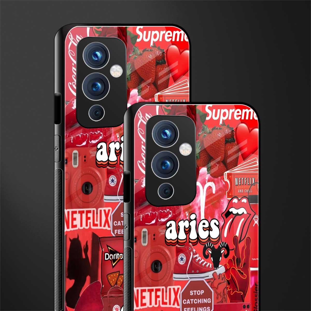 aries aesthetic collage back phone cover | glass case for oneplus 9