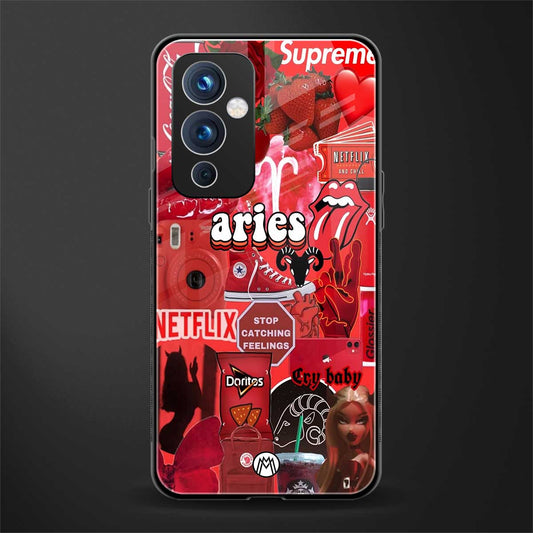 aries aesthetic collage back phone cover | glass case for oneplus 9