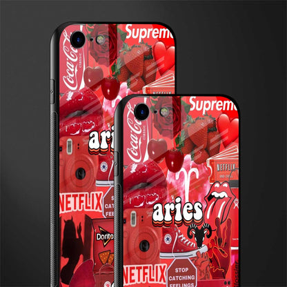aries aesthetic collage glass case for iphone 7 image-2