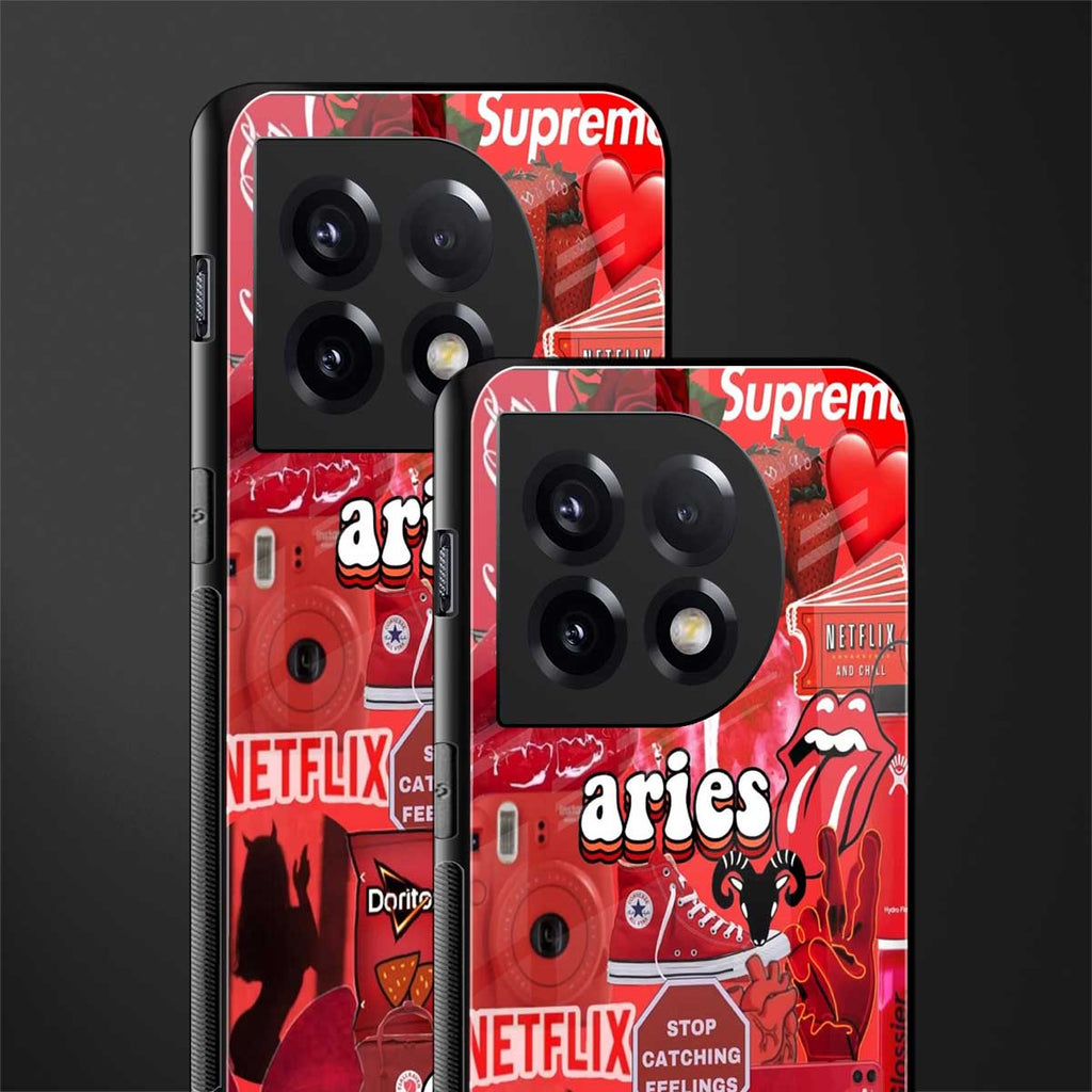 aries aesthetic collage back phone cover | glass case for oneplus 11