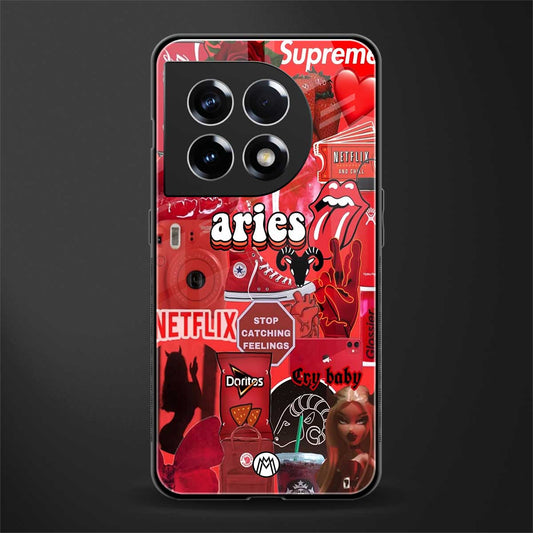 aries aesthetic collage back phone cover | glass case for oneplus 11