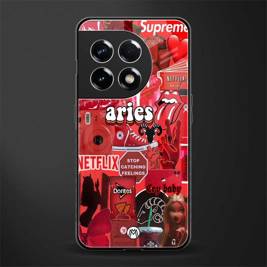 aries aesthetic collage back phone cover | glass case for oneplus 11r