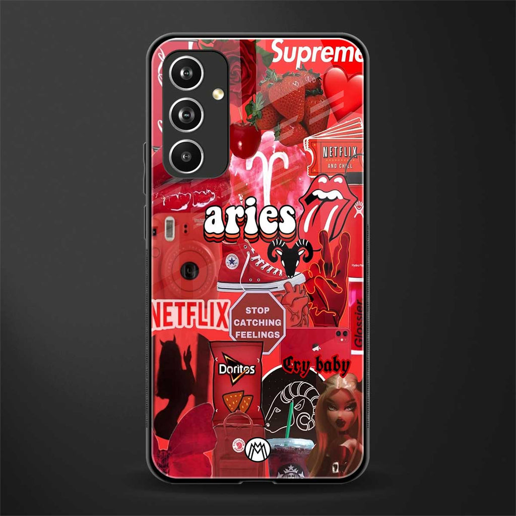 aries aesthetic collage back phone cover | glass case for samsung galaxy a54 5g