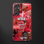 aries aesthetic collage back phone cover | glass case for samsung galaxy a54 5g