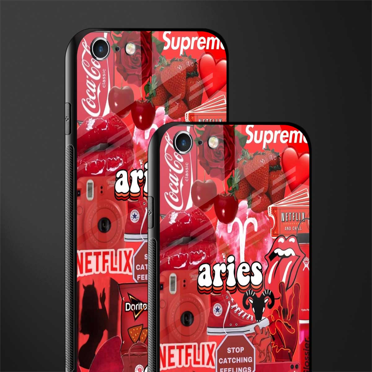 aries aesthetic collage glass case for iphone 6s image-2