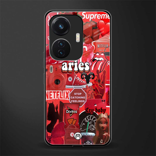 aries aesthetic collage back phone cover | glass case for vivo t1 44w 4g