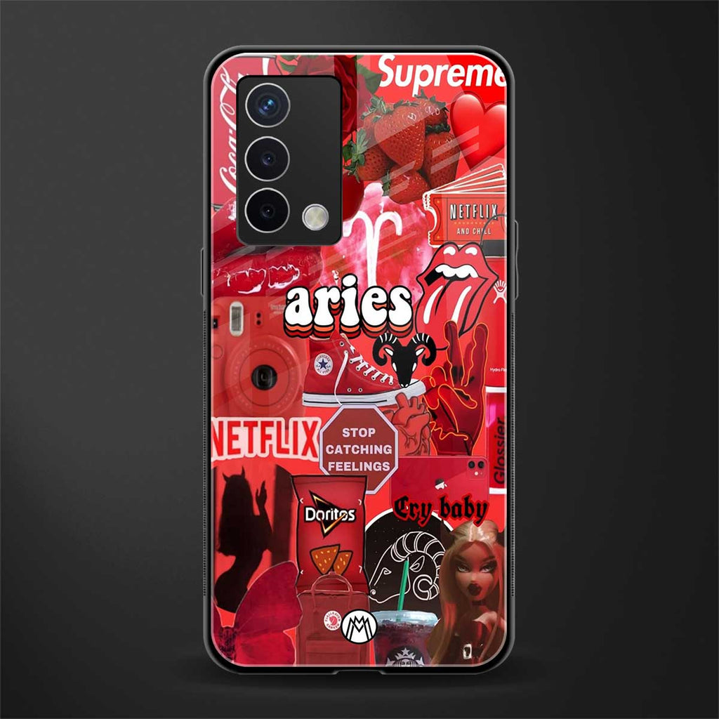 aries aesthetic collage back phone cover | glass case for oppo a74 4g