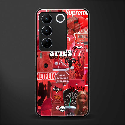 aries aesthetic collage back phone cover | glass case for vivo v27 pro 5g