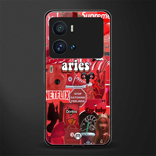 aries aesthetic collage back phone cover | glass case for iQOO 9 Pro