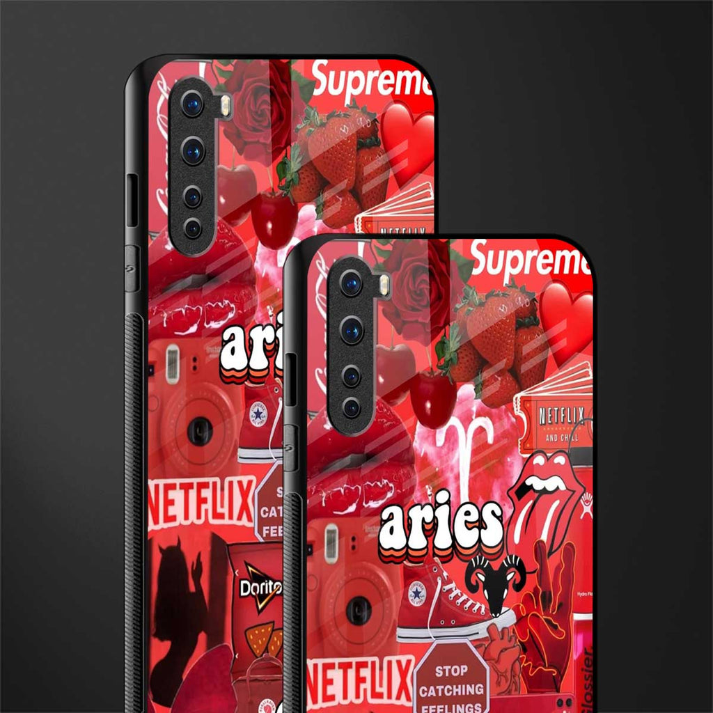 aries aesthetic collage glass case for oneplus nord ac2001 image-2