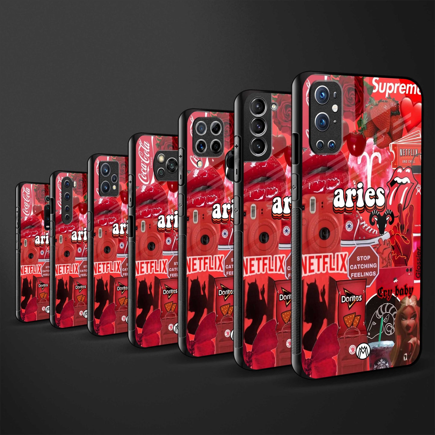 aries aesthetic collage glass case for redmi 9 image-3